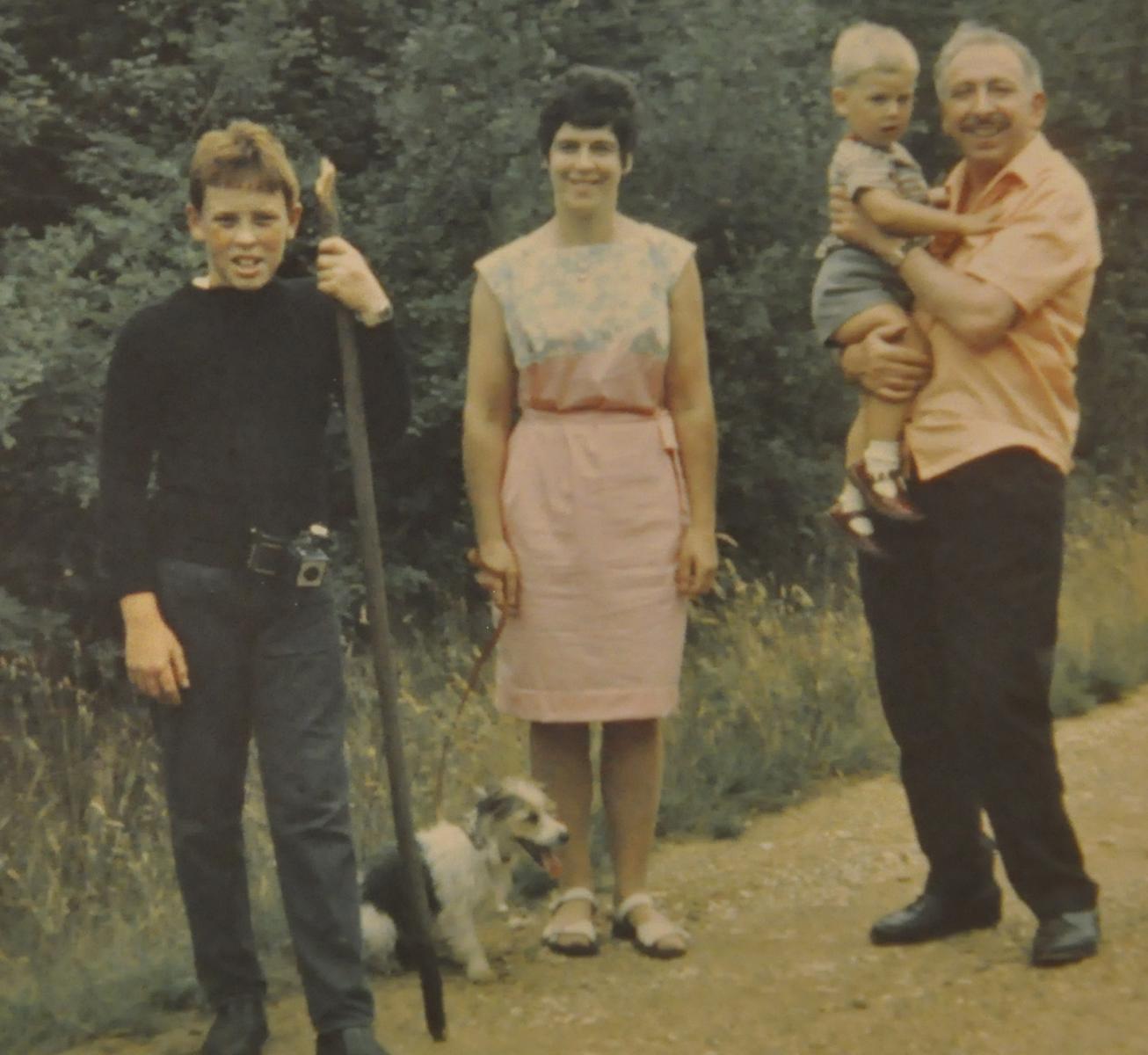 Steve, Biddy (dog), Mum, Richard and Dad